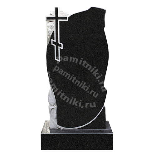 Памятник из гранита резной «Крест со свечой»